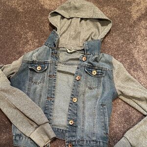 Stylish Denim and Gray Jacket